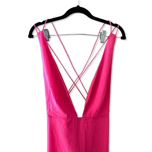 Superdown Lucinda Strappy Maxi Dress in Hot Pink strappy wedding party Revolve - Picture 7 of 12